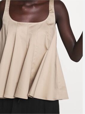 Club Monaco Beige Flared Tank Top